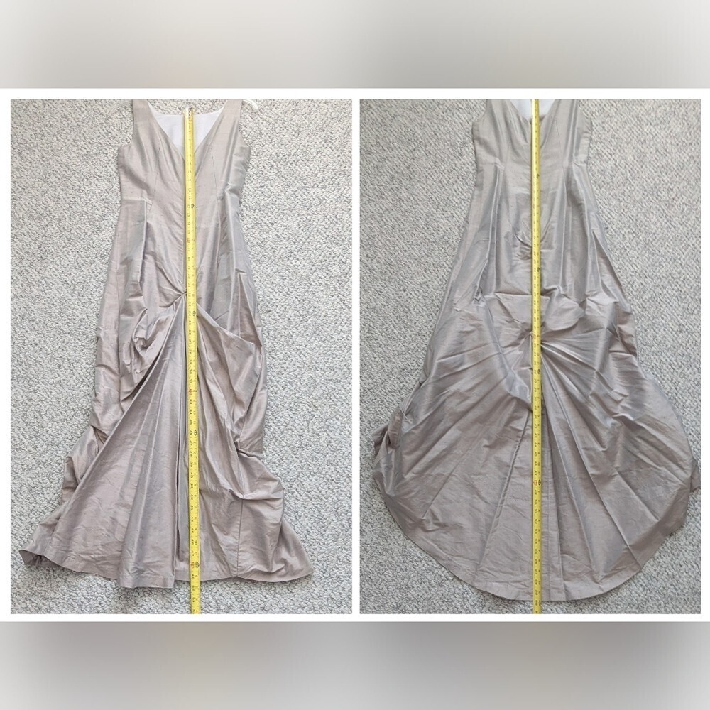 Women's 100% Silk Formal Custom-Made Maxi Dress/Gown w/Ruching, Bustle & Train - Picture 11 of 14